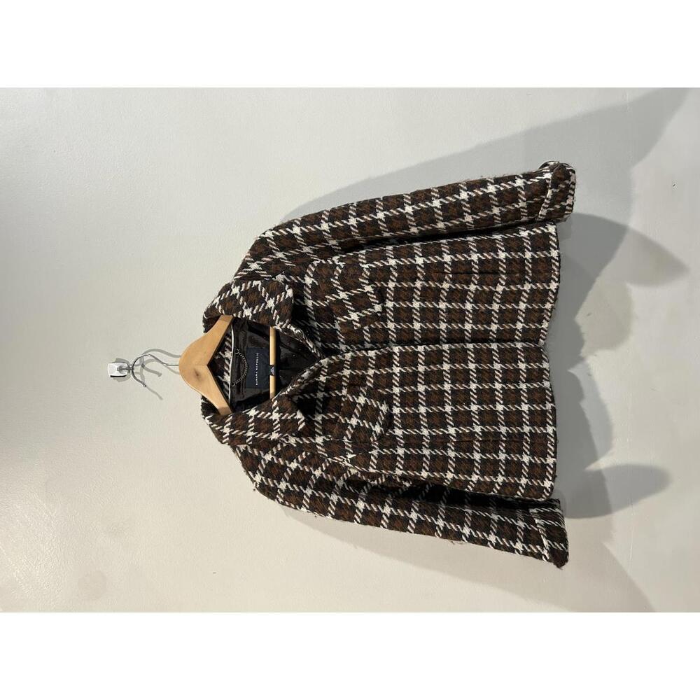 Banana Republic Houndstooth Wool Blend Cropped Jacket Brown XS